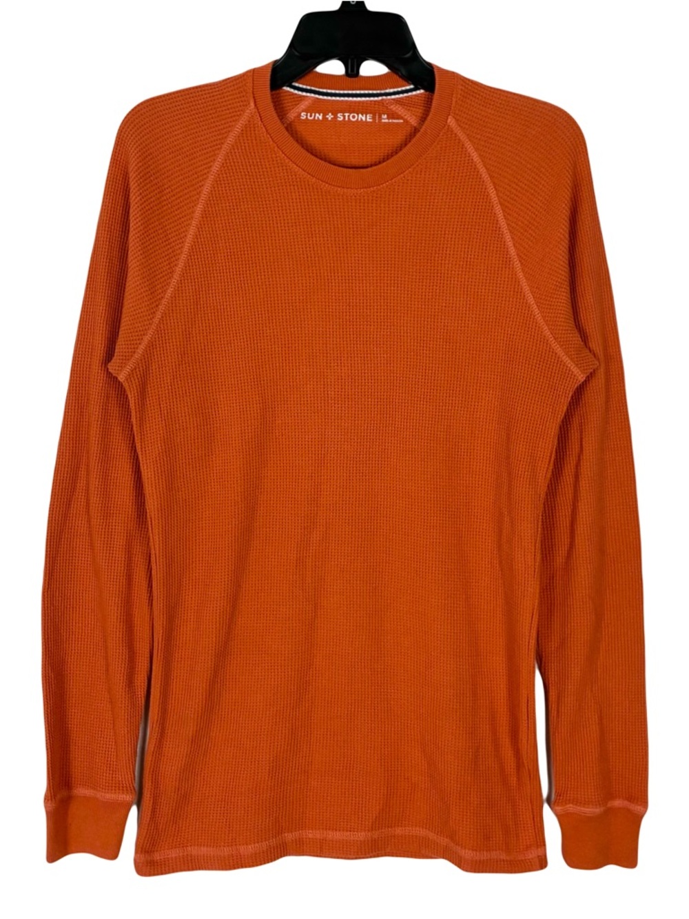 Nwot Sun + Stone Remix Waffle Thermal Long Sleeve Top Mens M Crewneck